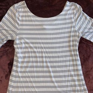 Banana Republic tunic 3/4 sleeve gry/wht top